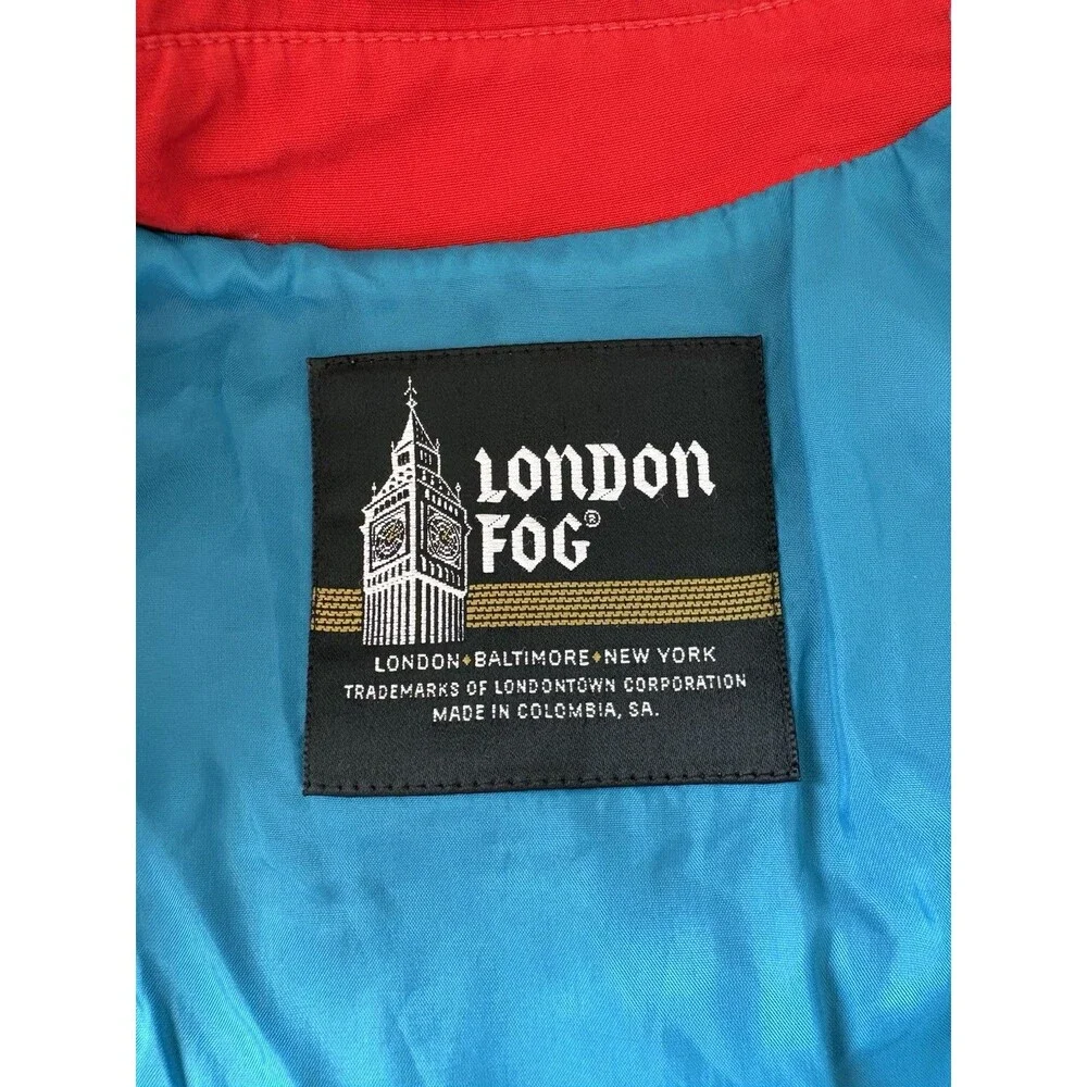 London Fog Men’s Vintage Red And Blue Windbreaker Jacket Size Small